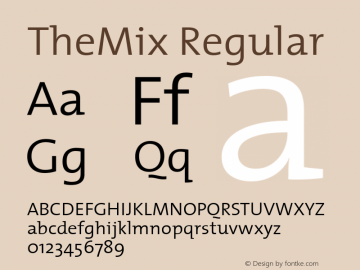 TheMix Regular 1.0 Font Sample