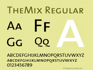 TheMix Regular 1.0 Font Sample