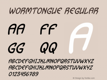 Wormtongue Italic 1.000 Font Sample