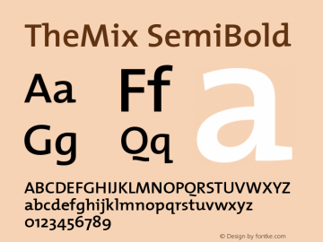 TheMix SemiBold 1.0 Font Sample