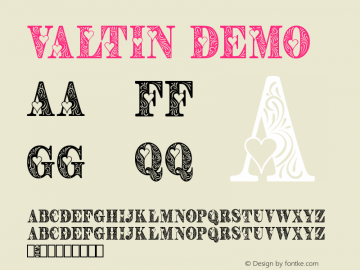 Valtin Demo Version 1.00;January 13, 2020;FontCreator 11.5.0.2430 32-bit Font Sample