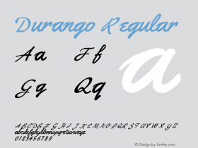 Durango Version 1.00;December 19, 2019;FontCreator 12.0.0.2547 64-bit图片样张