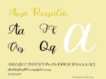 Asya Version 1.000 Font Sample