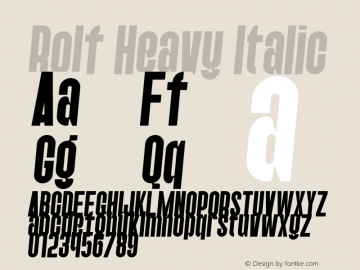 Rolf-HeavyItalic Version 1.000 Font Sample