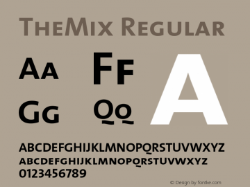 TheMix Regular 1.0 Font Sample