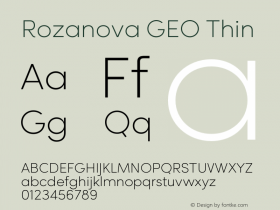 Rozanova GEO Thin Version 1.019;hotconv 1.0.109;makeotfexe 2.5.65596 Font Sample