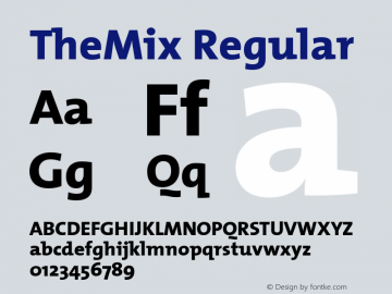 TheMix Regular 1.0 Font Sample