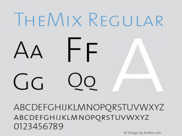 TheMix Regular 1.0 Font Sample