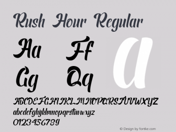 RushHourRegular Version 1.003;Fontself Maker 3.4.0图片样张