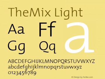 TheMix Light 1.0 Font Sample