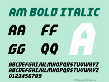 AM Bold Italic Version 1.00;December 25, 2019图片样张