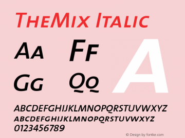TheMix Italic 1.0 Font Sample