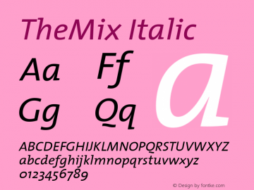 TheMix Italic 1.0 Font Sample