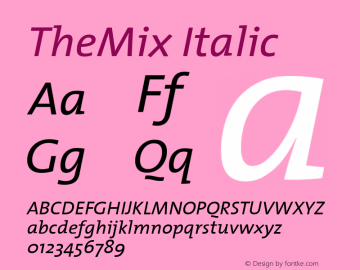 TheMix Italic 1.0图片样张