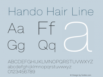 Hando-HairLine Version 1.000 Font Sample
