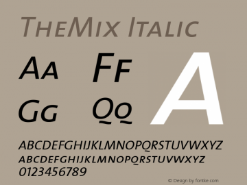 TheMix Italic 1.0图片样张