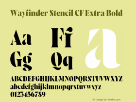 Wayfinder Stencil CF Extra Bold Version 1.000 Font Sample