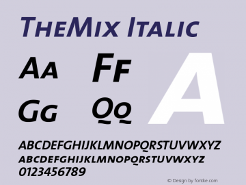 TheMix Italic 1.0图片样张