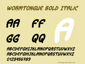 Wormtongue-BoldItalic v1.000 Font Sample