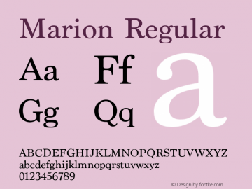 Marion Regular 8.0d2e1 Font Sample