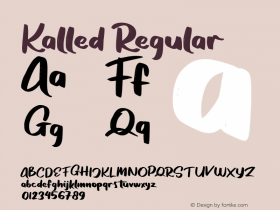 Kalled Version 1.000 Font Sample