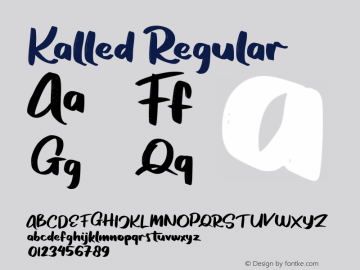 Kalled Version 1.000 Font Sample