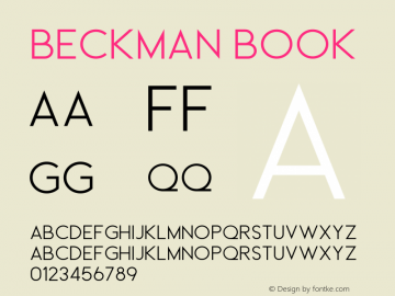 Beckman Book Version 1.002;Fontself Maker 3.4.0 Font Sample