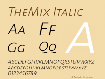 TheMix Italic 1.0图片样张