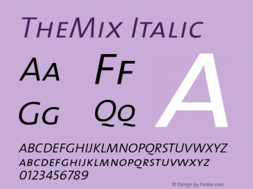 TheMix Italic 1.0 Font Sample