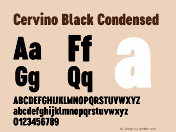 Cervino Black Condensed Version 1.000;hotconv 1.0.109;makeotfexe 2.5.65596 Font Sample