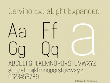 Cervino ExtraLight Expanded Version 1.000;hotconv 1.0.109;makeotfexe 2.5.65596图片样张