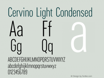 Cervino Light Condensed Version 1.000;hotconv 1.0.109;makeotfexe 2.5.65596图片样张