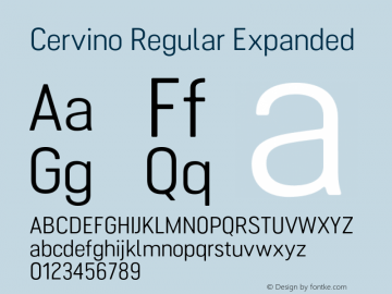 Cervino Regular Expanded Version 1.000;hotconv 1.0.109;makeotfexe 2.5.65596 Font Sample