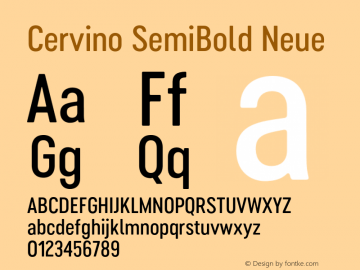 Cervino SemiBold Neue Version 1.000;hotconv 1.0.109;makeotfexe 2.5.65596 Font Sample