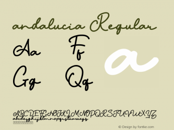 andalucia Version 1.00;January 10, 2020;FontCreator 12.0.0.2545 64-bit Font Sample