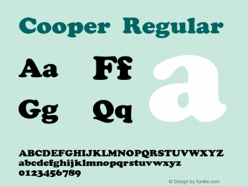 Cooper 001.000 Font Sample