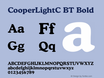 CooperLightCBT-Bold 001.000 Font Sample