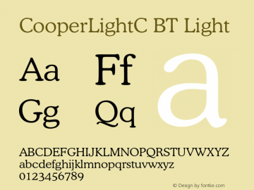 CooperLightCBT 001.000 Font Sample