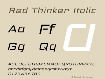 RedThinker-Italic Version 1.809 Font Sample