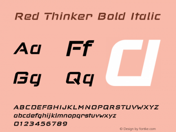 RedThinker-BoldItalic Version 1.809 Font Sample
