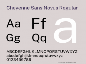 Cheyenne Sans Novus Version 1.007;January 19, 2020;FontCreator 12.0.0.2550 64-bit; ttfautohint (v1.8.3) Font Sample