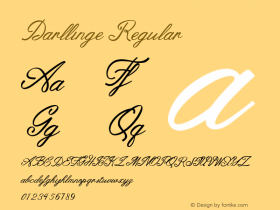 Darllinge Version 1.00;January 13, 2020;FontCreator 11.5.0.2422 64-bit Font Sample