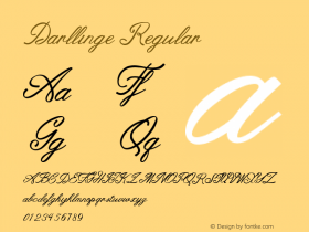 Darllinge Version 1.00;January 13, 2020;FontCreator 11.5.0.2422 64-bit图片样张