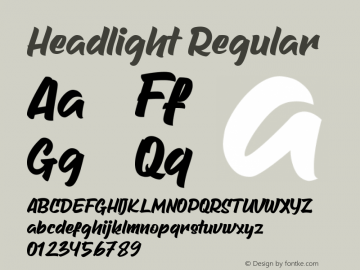 Headlight Version 1.00;January 13, 2020;FontCreator 12.0.0.2546 64-bit图片样张