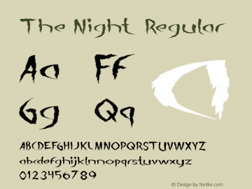 The Night Version 1.00;September 11, 2019;FontCreator 11.5.0.2430 64-bit Font Sample