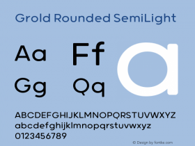 GroldRounded-SemiLight Version 1.000 Font Sample