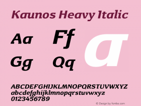 Kaunos-HeavyItalic Version 1.000 Font Sample