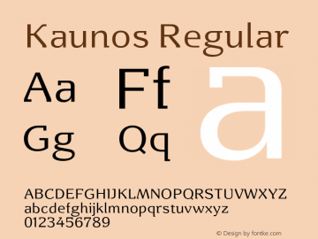 Kaunos-Regular Version 1.000 Font Sample