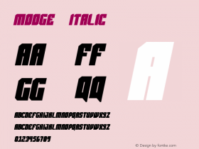 Mooge Italic Version 1.002;Fontself Maker 3.4.0图片样张