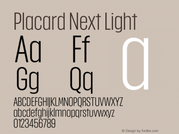 PlacardNext-Light Version 1.00图片样张